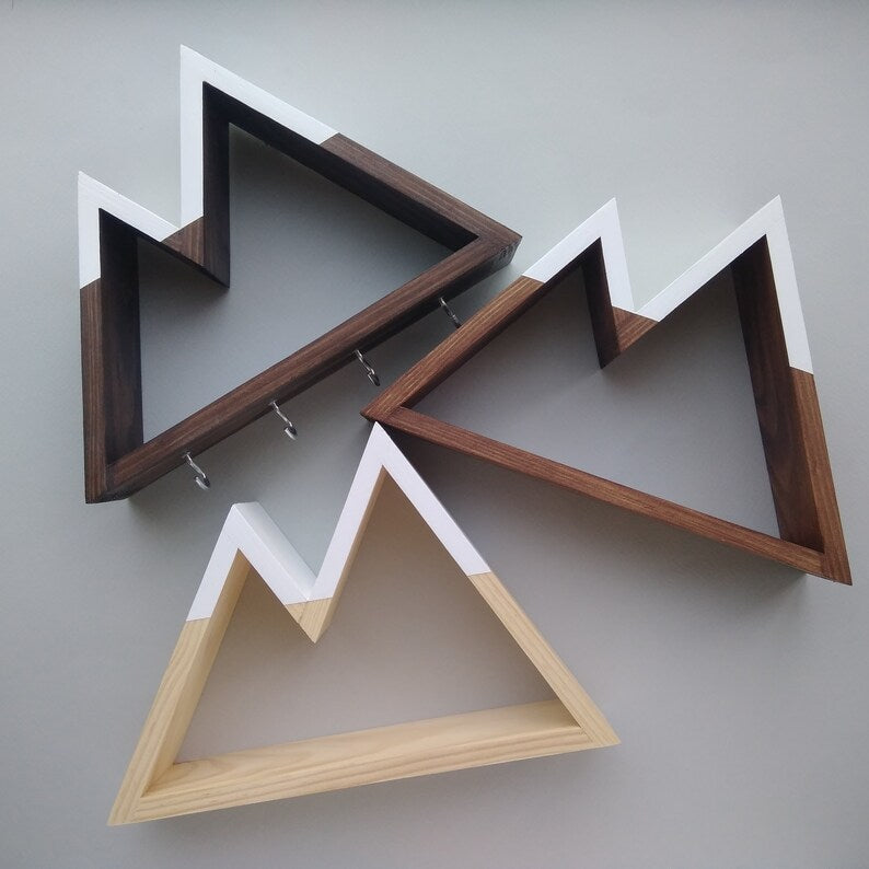 Handcrafted mini shelf with hooks for keys