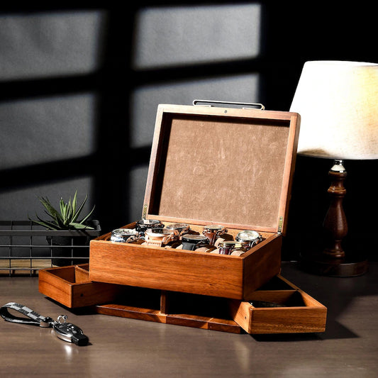 Wooden Watch Box for Men Jewelry Organizer